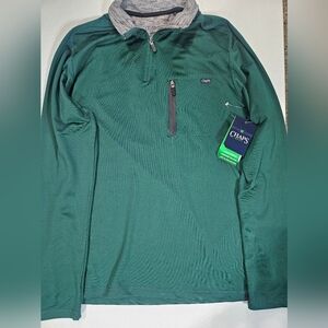NWT Chaps Quarter Zip Pullover Mens Medium Green Golf Wear